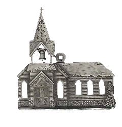 Church Pewter Ornament - front view