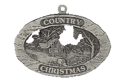 Country Christmas Pewter Ornament