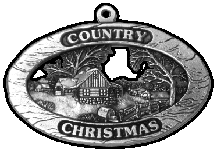 Country Christmas pewter Christmas ornament