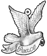 Dove, Joy, Peace pewter Christmas ornament