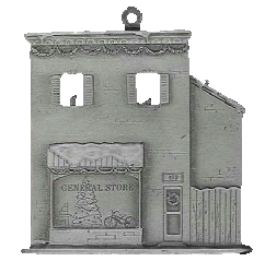 General Store Pewter Ornament - front view