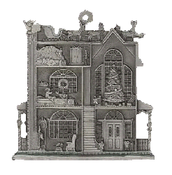 House Pewter Ornament - back view