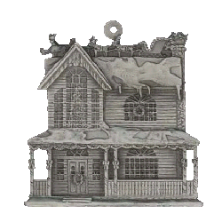 House Pewter Ornament - front view