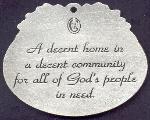 custom pewter ornament - Habitat For Humanity - back view