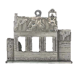 School House Pewter Ornament - front view
