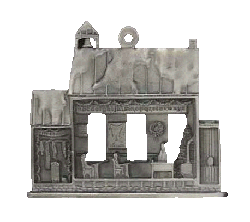 School House Pewter Ornament - back view
