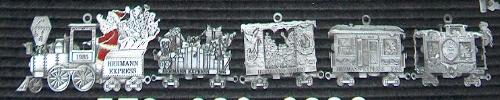 custom pewter ornament  train 5 year series 