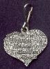 custum pewter zipper pull - memorial heart