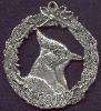 West Platte RII School District Bluejay custom pewter ornament - front view